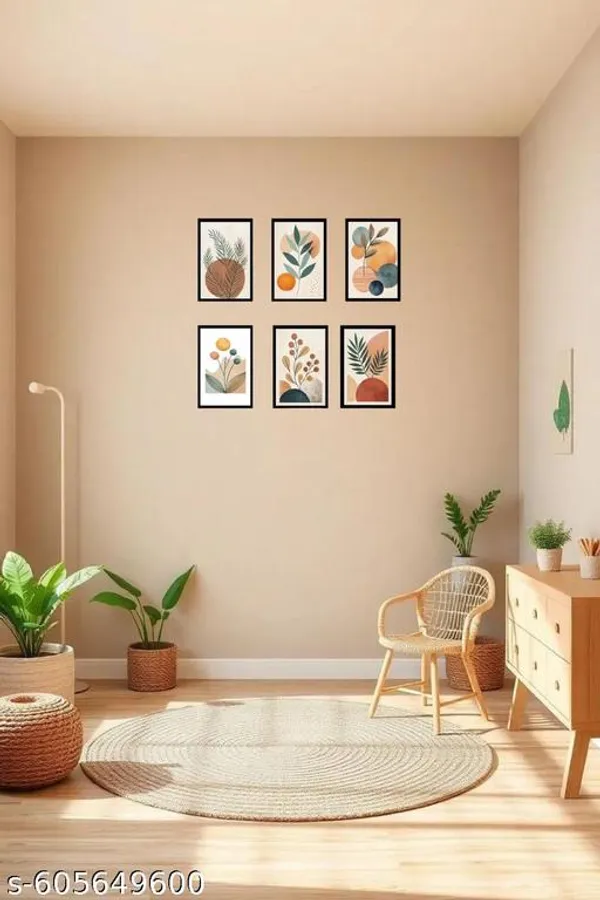 Modern_Abstract_Botanical_Wall_Frame_10X13_Inch,_Black_Wooden_(Pack_of_6)