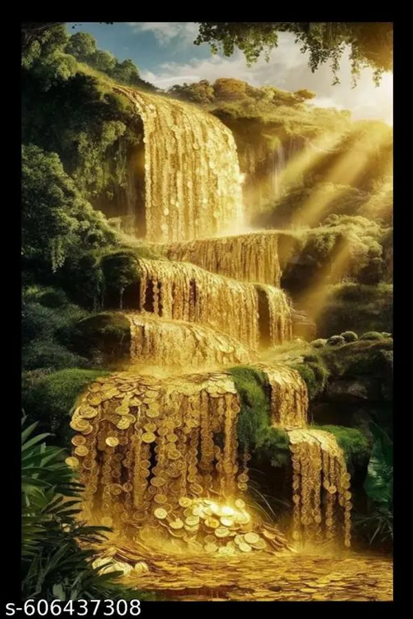 Feng_Shui_Golden_Money_Waterfall_Wooden_Frame