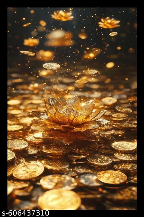 Golden_Lotus_Coin_Wooden_Vastu_Frame