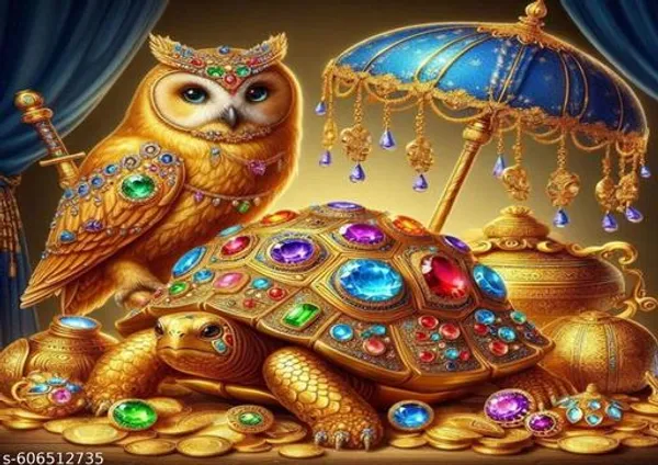 Golden_Owl_&_Tortoise_Vastu_Wooden_Frame_–_Wealth_&_Protection_Wall_Decorlandscape