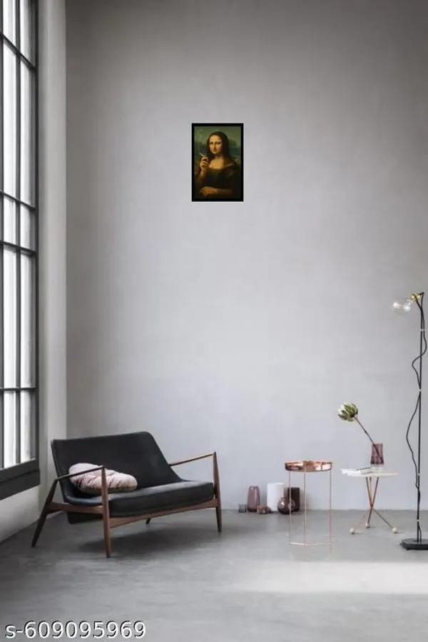 Mona_Lisa_Smoking_Painting_With_Wooden_Frame