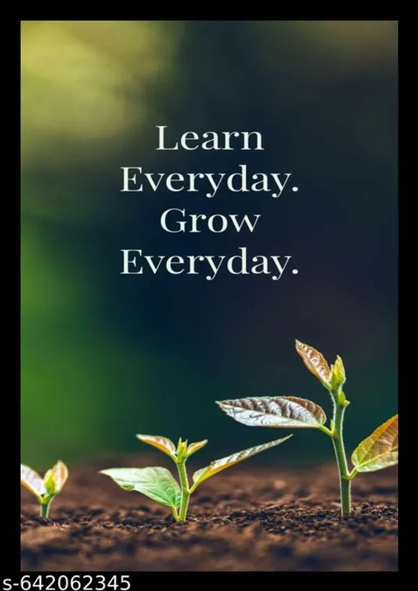 Motivational_Quote_Poster:_Learn_Everyday._Grow_Everyday.__Inspirational_Wall_Art_For_Office,_Study_Room,_Home_Decor,_Entrepreneurs,_Students