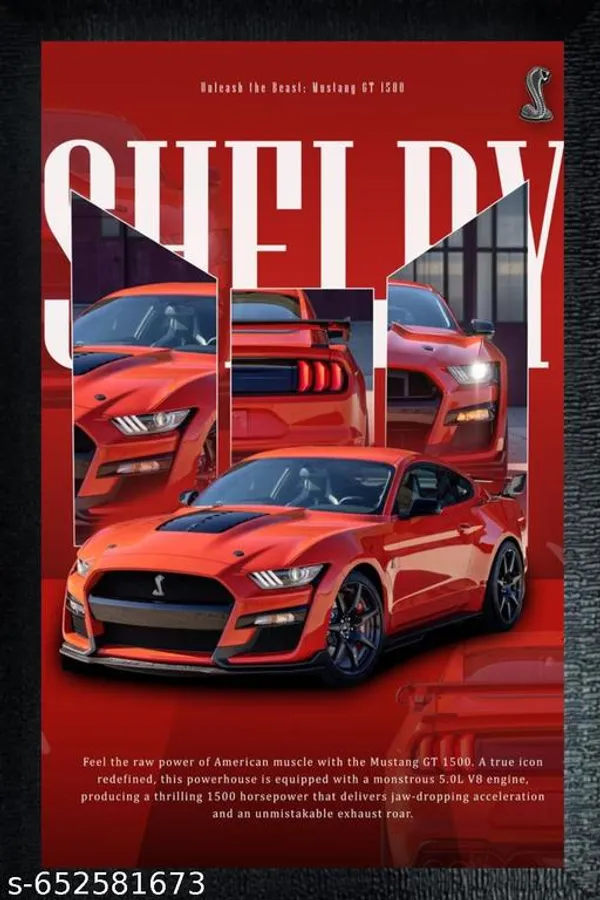Ford_Mustang_Shelby_1500_Red_Muscle_Car_Framed_Wall_Poster_For_Bedroom,_Living_Room_&_Office_Decor