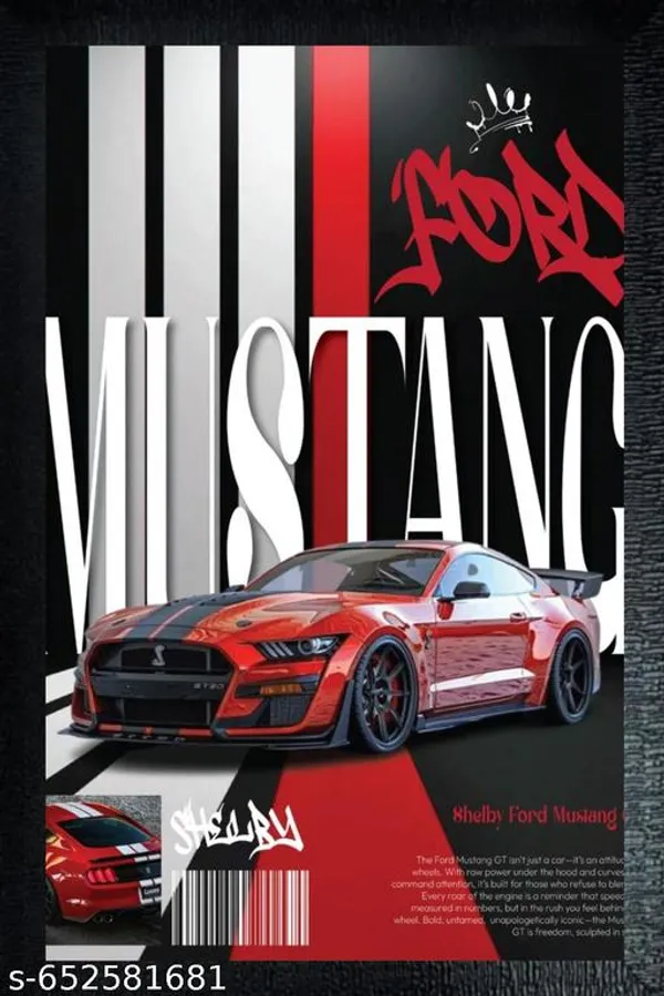 Ford_Mustang_Shelby_Gt500_Black_&_Red_Muscle_Car_Framed_Wall_Poster_For_Bedroom,_Living_Room_&_Office_Decor