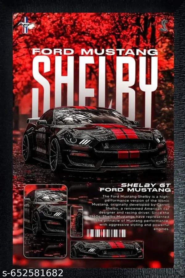 Ford_Mustang_Shelby__Black_&_Red_Muscle_Car_Framed_Wall_Poster_For_Bedroom,_Living_Room_&_Office_Decor