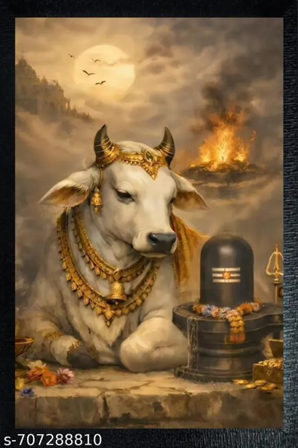 Divine_Nandi_With_Shiva_Lingam__Sacred_Hindu_Devotional_Art