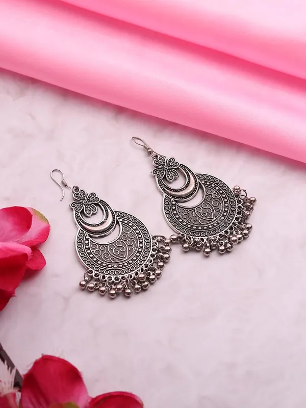Oxidised_Silver_Traditional_Floral_Design_And_Antique_Finish_And_Hanging_Bells_Elegant_Statement_Jewelry_Chandbali_Earrings_For_Women