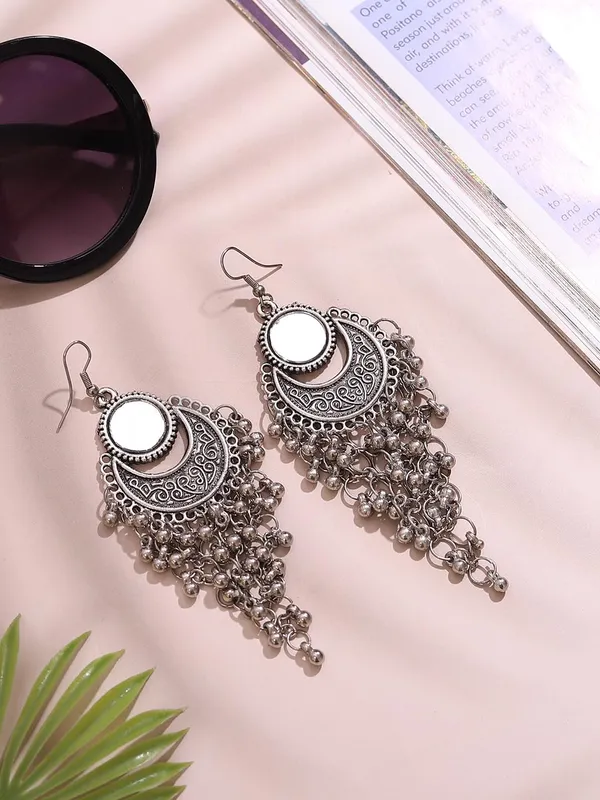 Oxidized_Silver_Dangle_With_Carnelian_Stones_Pearl_Fringe_And_Ethnic_Boho_Jewelry_And_Handmade_Indian_Style_Earrings_For_Women