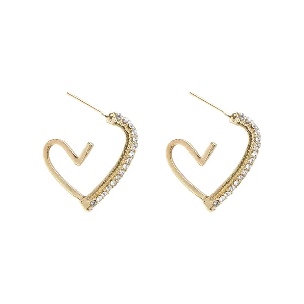 Gold-Plated_With_Ruby_Crystal_And_Classic_Minimal_Style_Hoop_Earrings_For_Women