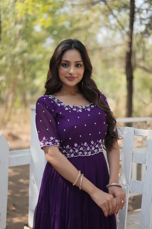 Purple_Faux_Blooming_Readymade_Gown_For_Women