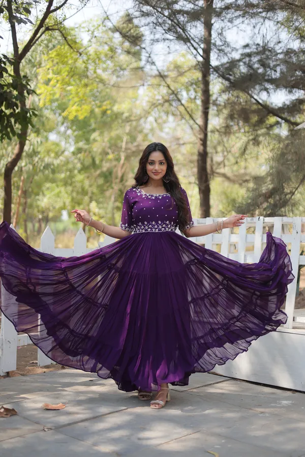 Purple_Faux_Blooming_Readymade_Gown_For_Women
