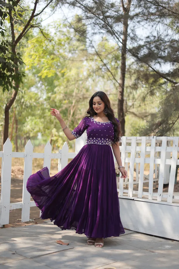 Purple_Faux_Blooming_Readymade_Gown_For_Women