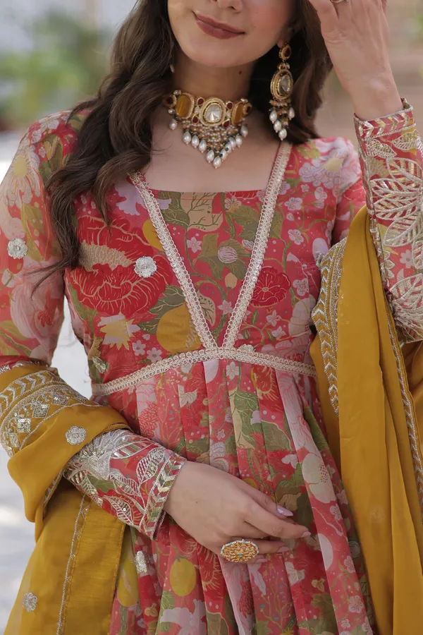 Red_Russian_Silk_Readymade_Alia_Cut_Gown_With_Dupatta_Set_For_Women