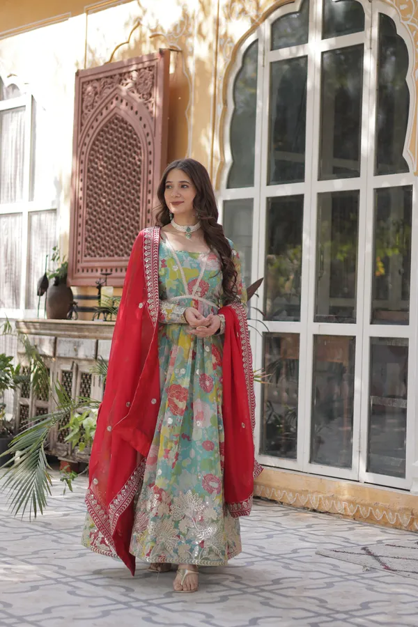 Sky_Blue_Russian_Silk_Readymade_Alia_Cut_Gown_With_Dupatta_Set_For_Women