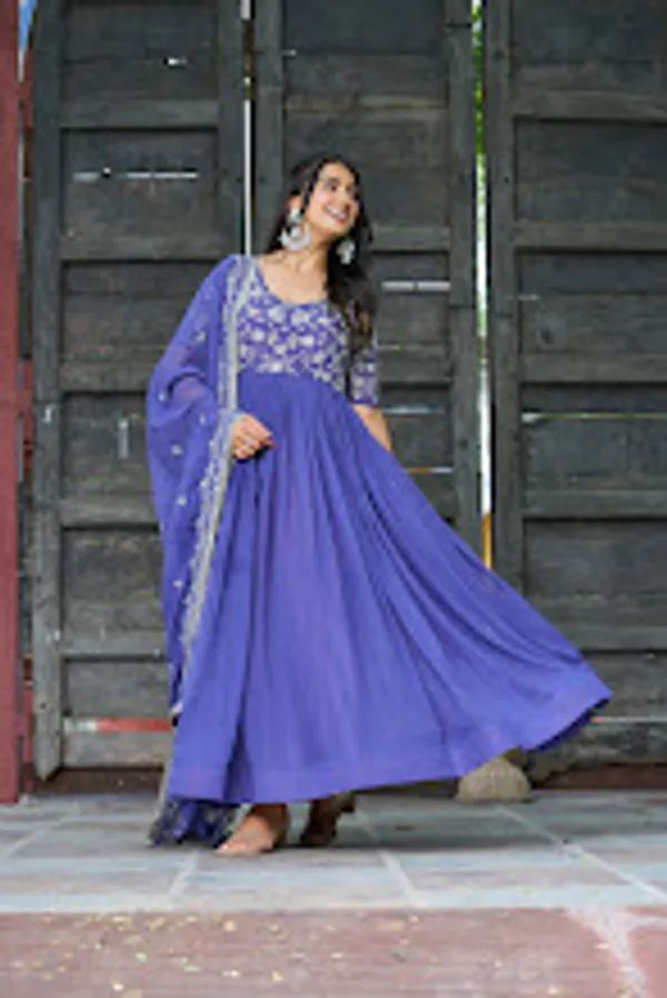 Purple_Faux_Blooming_Readymade_Gown_For_Women