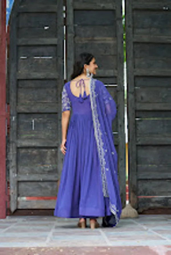 Purple_Faux_Blooming_Readymade_Gown_For_Women