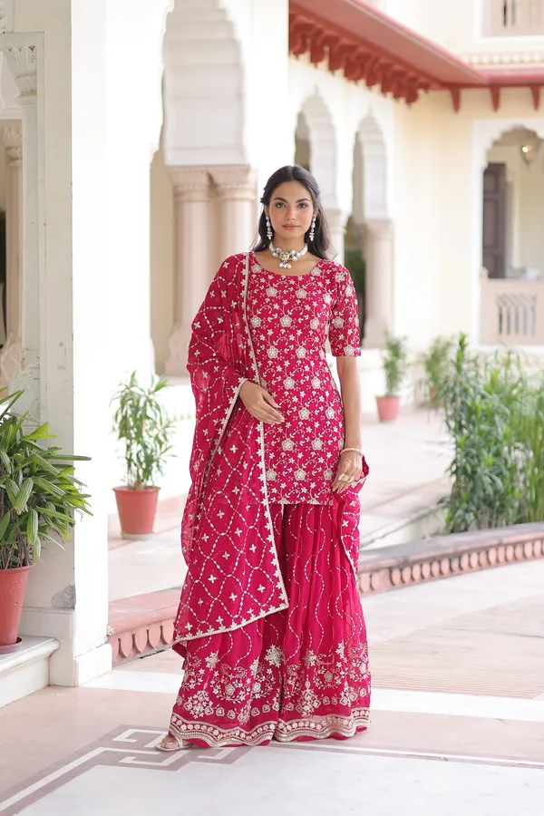 Pink_Faux_Georgette_Readymade_Top_Sharara_Dupatta_For_Women