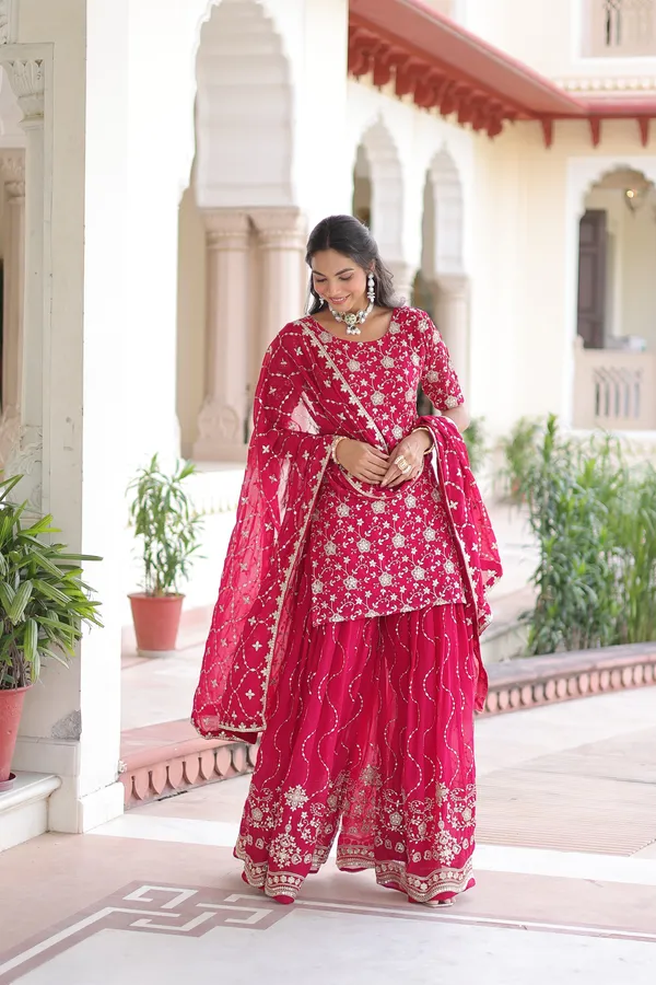Pink_Faux_Georgette_Readymade_Top_Sharara_Dupatta_For_Women
