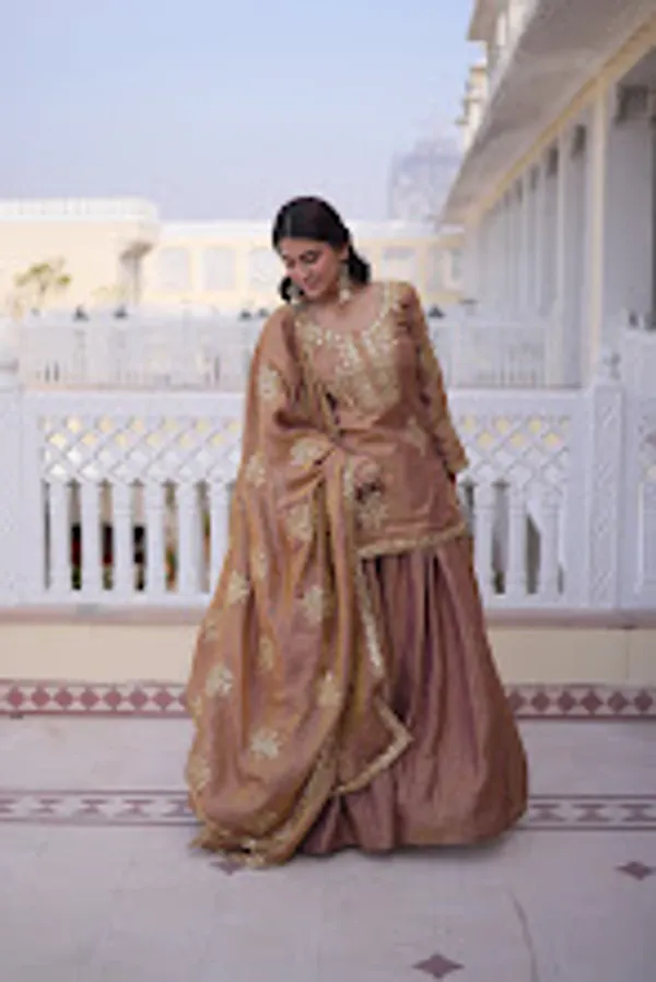 Gold_Fendi_Crush_Readymade_Top_Sharara_Dupatta_For_Women