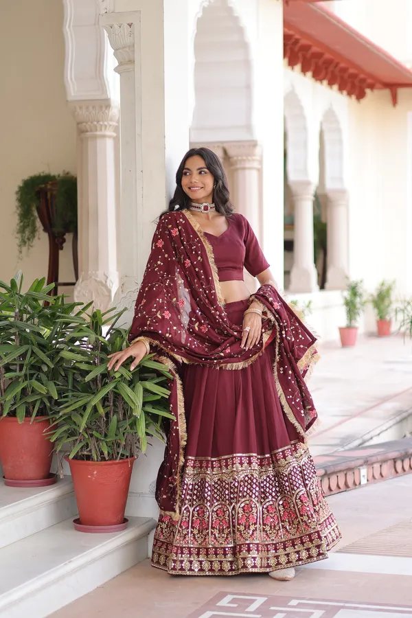 Maroon_Vichitra_Silk_Embroidered_Lehenga_Choli_Set_With_Dupatta_For_Women