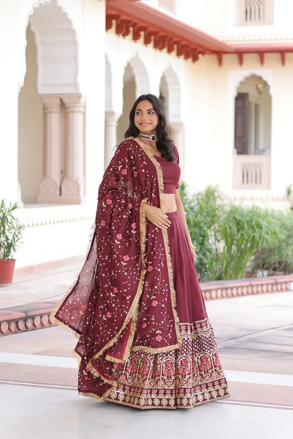 Maroon_Vichitra_Silk_Embroidered_Lehenga_Choli_Set_With_Dupatta_For_Women
