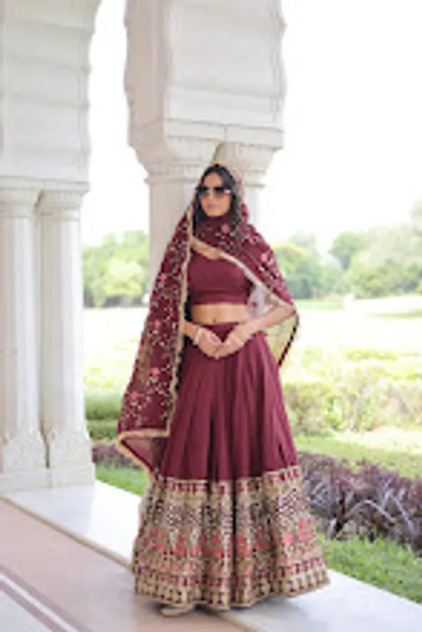 Maroon_Vichitra_Silk_Embroidered_Lehenga_Choli_Set_With_Dupatta_For_Women