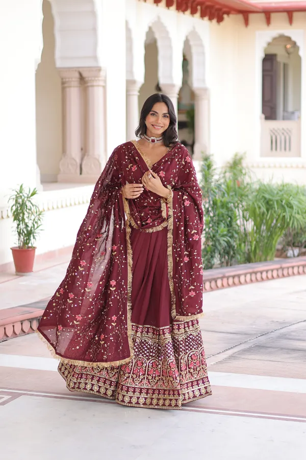 Maroon_Vichitra_Silk_Embroidered_Lehenga_Choli_Set_With_Dupatta_For_Women