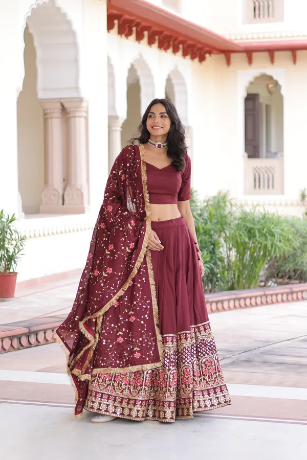 Maroon_Vichitra_Silk_Embroidered_Lehenga_Choli_Set_With_Dupatta_For_Women