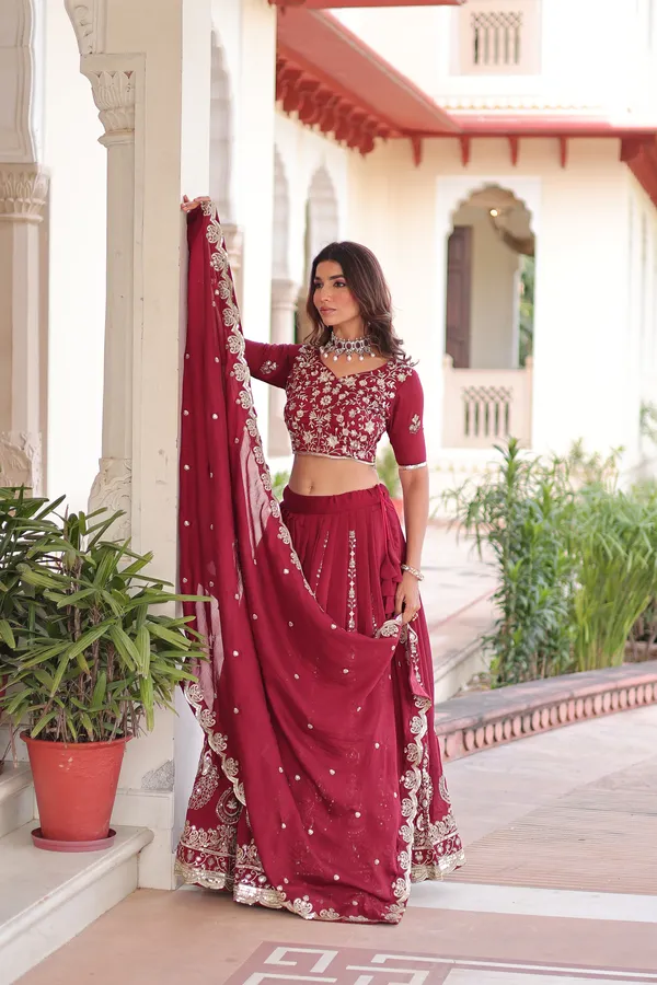 Maroon_Vichitra_Silk_Embroidered_Lehenga_Choli_Set_With_Dupatta_For_Women