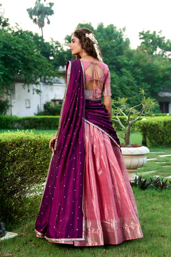 Pink_Kanchipuram_Silk_Lehenga_Choli_Set_With_Zari_Weaving_Work_And_Embroidered_Vichitra_Dupatta_For_Women