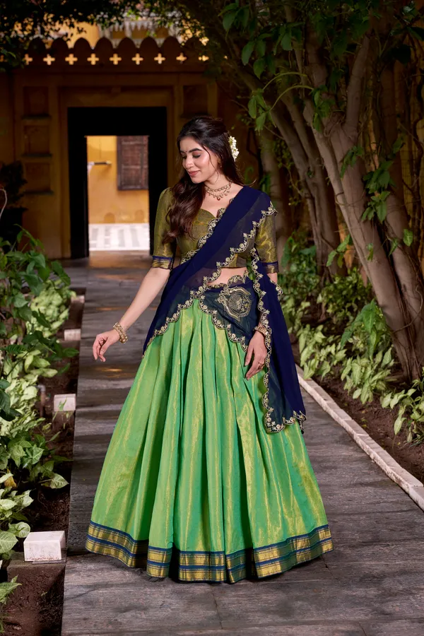 Nevy_Blue_Kanchipuram_Silk_Lehenga_Choli_Set_With_Zari_Weaving_Work_And_Embroidered_Georgette_Dupatta_For_Women