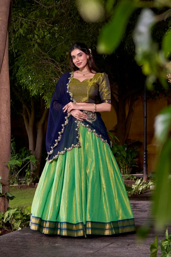 Nevy_Blue_Kanchipuram_Silk_Lehenga_Choli_Set_With_Zari_Weaving_Work_And_Embroidered_Georgette_Dupatta_For_Women