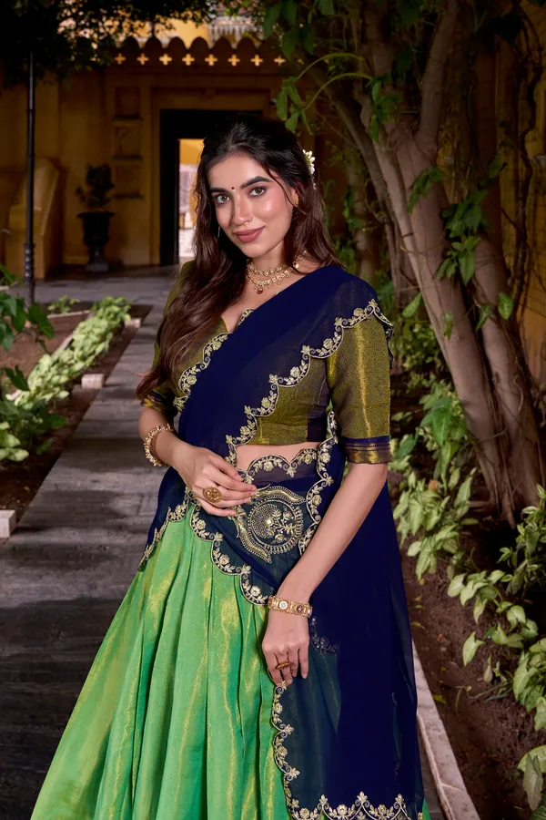 Nevy_Blue_Kanchipuram_Silk_Lehenga_Choli_Set_With_Zari_Weaving_Work_And_Embroidered_Georgette_Dupatta_For_Women