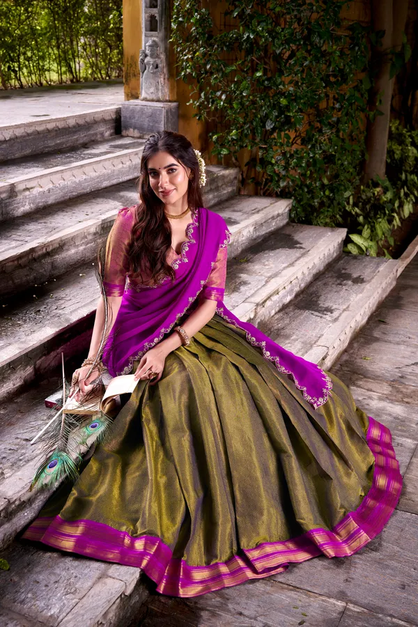Pink_Kanchipuram_Silk_Lehenga_Choli_Set_With_Zari_Weaving_Work_And_Embroidered_Georgette_Dupatta_For_Women