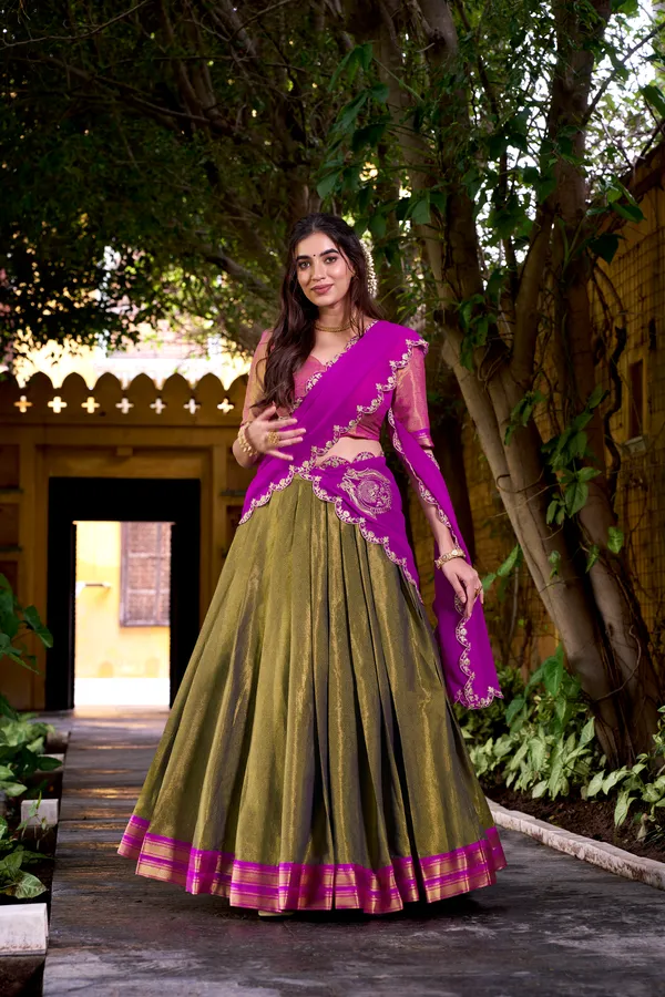 Pink_Kanchipuram_Silk_Lehenga_Choli_Set_With_Zari_Weaving_Work_And_Embroidered_Georgette_Dupatta_For_Women