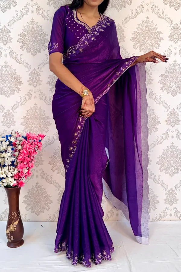 Purple_Fandy_Chiffon_Graceful_Fendy_Saree_With_Jarkhan_Work_For_Women
