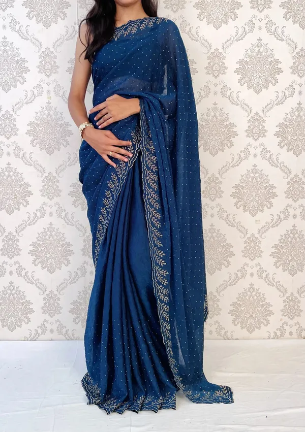 Blue_Embellished_Bollywood_Silk_Blend_Saree_For_Women