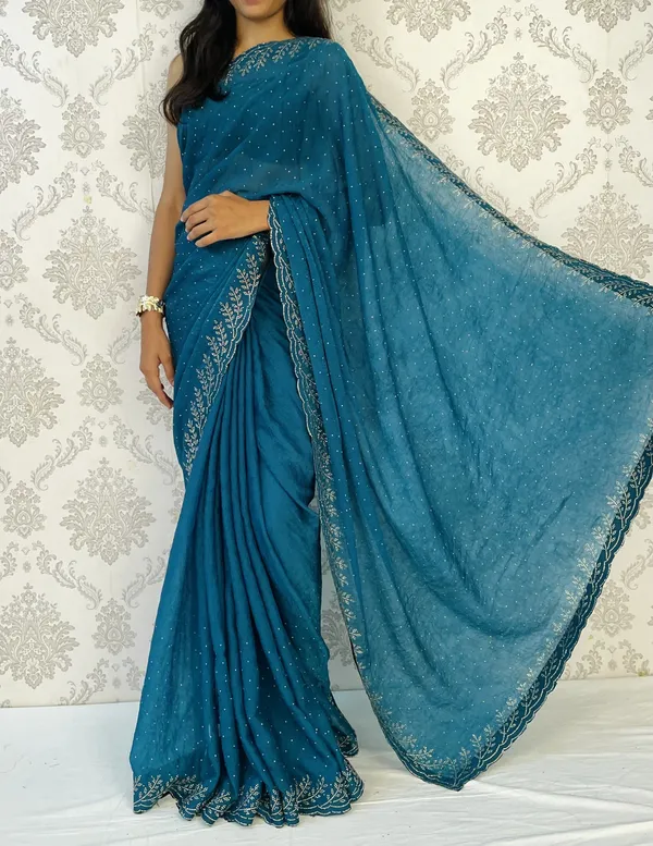 Blue_Embellished_Bollywood_Silk_Blend_Saree_For_Women