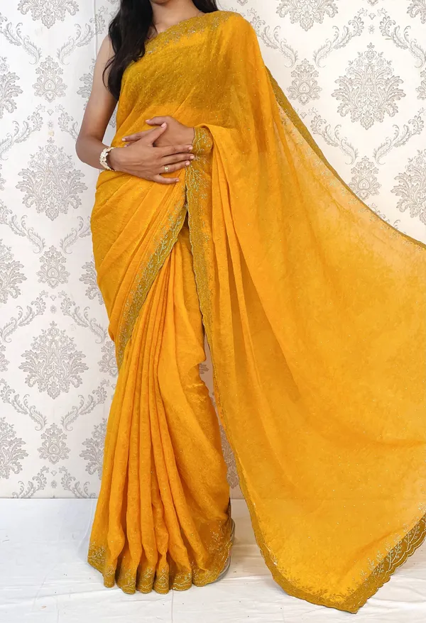 Yellow_Embellished_Bollywood_Silk_Blend_Saree_For_Women