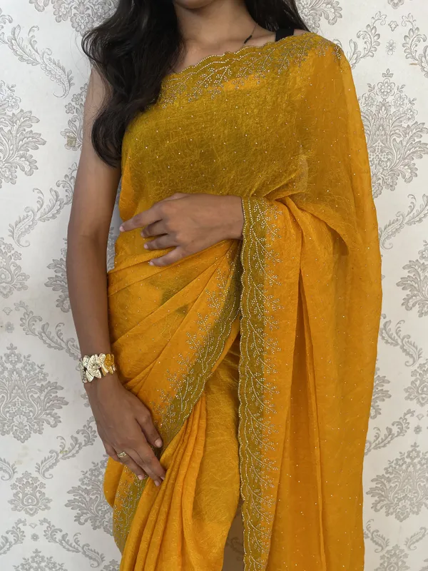 Yellow_Embellished_Bollywood_Silk_Blend_Saree_For_Women