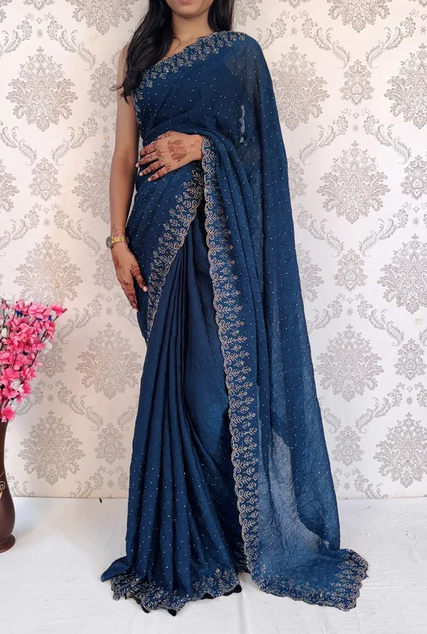 Blue_Embellished_Bollywood_Silk_Blend_Saree_For_Women