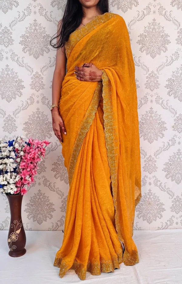 Yellow_Embellished_Bollywood_Silk_Blend_Saree_For_Women
