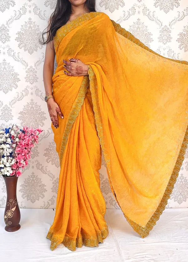 Yellow_Embellished_Bollywood_Silk_Blend_Saree_For_Women