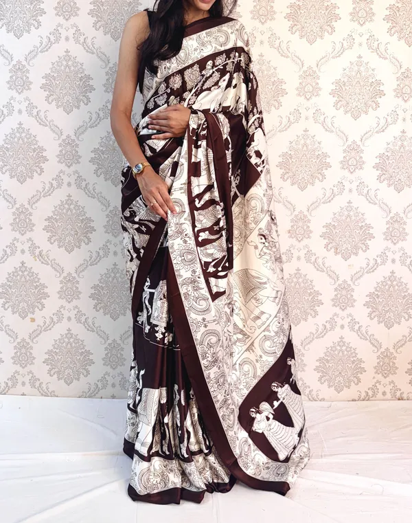 Brown_Printed_Bollywood_Georgette_Saree_For_Women