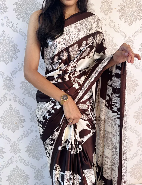 Brown_Printed_Bollywood_Georgette_Saree_For_Women