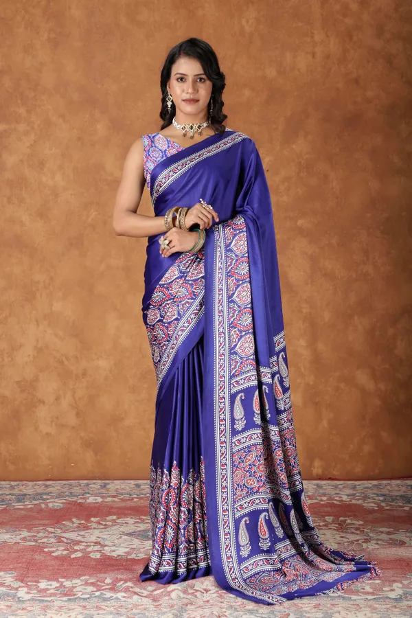 Blue_Printed_Bollywood_Crepe_Saree_For_Women
