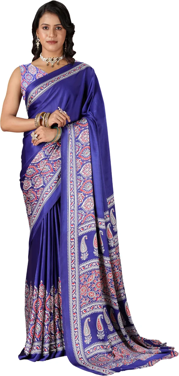 Blue_Printed_Bollywood_Crepe_Saree_For_Women