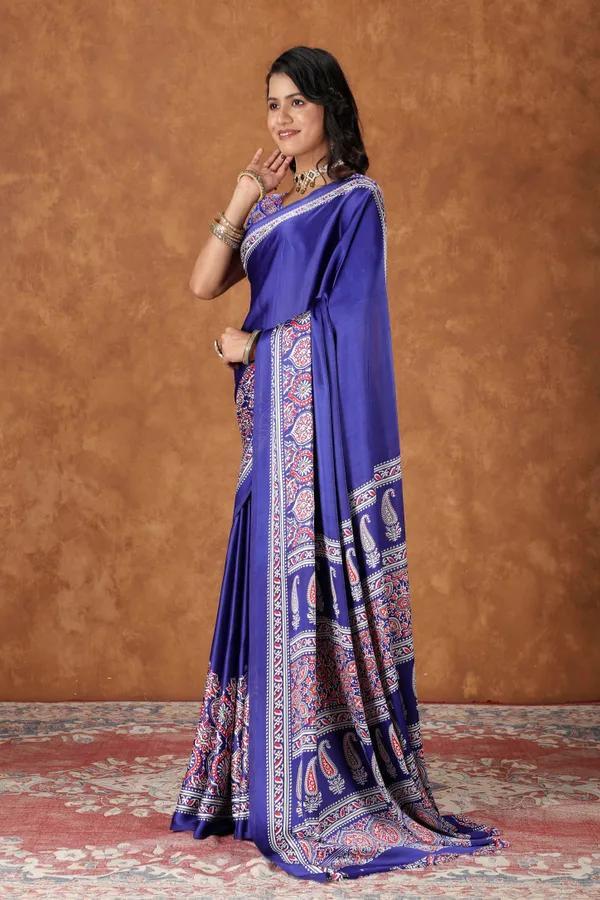 Blue_Printed_Bollywood_Crepe_Saree_For_Women