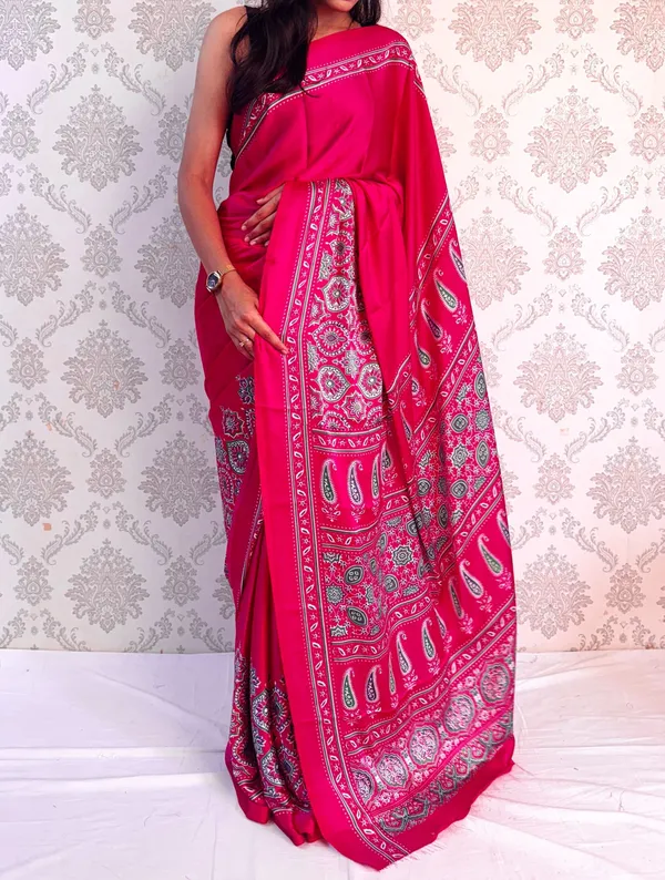 Pink_Printed_Bollywood_Satin_Saree_For_Women