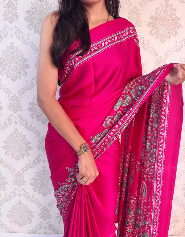 Pink_Printed_Bollywood_Satin_Saree_For_Women